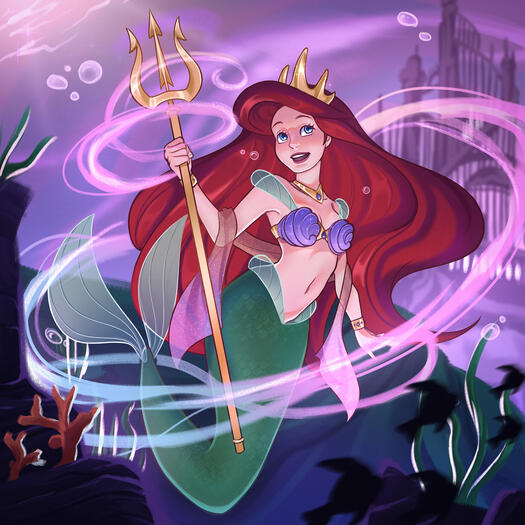 Ariel - Queen of Atlantica (Disney Lorcana Fanart)